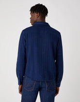 MĘSKA KOSZULA JEANSOWA WRANGLER LS OVERSHIRT DARK INDIGO W5J8N3X1E 112130194